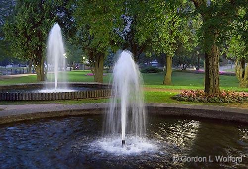 Two Fountains_15086-8.jpg - Photographed at first light along the Rideau Canal Waterway in Smiths Falls, Ontario, Canada.